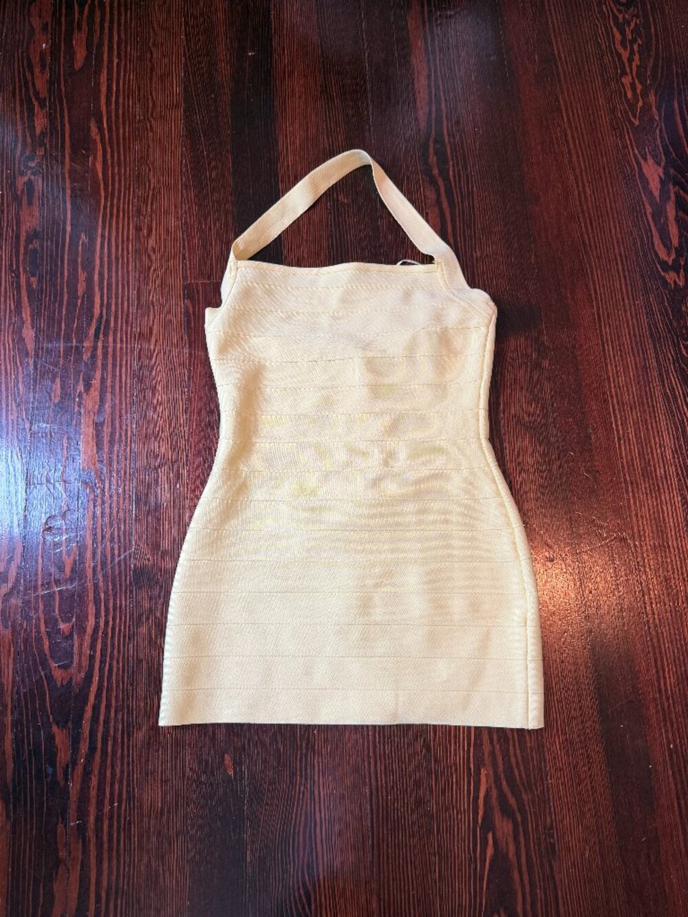NWT I am gia AIDEN BANDAGE MINI DRESS in baby yellow size small